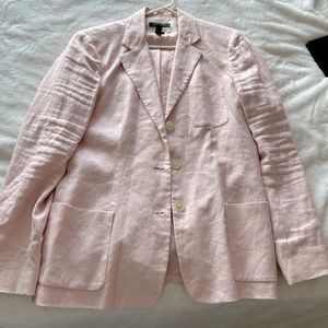 Light (Pale) Pink Linen Ralph Lauren Blazer Size 12